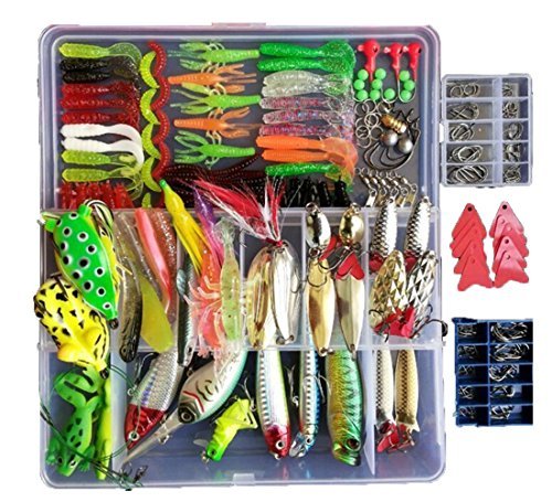 Product Cover Smartonly 275pcs Fishing Lure Set Including Frog Lures Soft Fishing Lure Hard Metal Lure VIB Rattle Crank Popper Minnow Pencil Metal Jig Hook for Trout Bass Salmon with Free Tackle Box