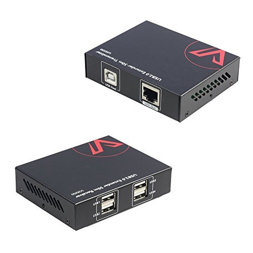 Product Cover AV Access USB Extender 165ft Over Cat5e/6,with 4 USB2.0 Ports,Plug and Play,No Driver,Supports All Operating System,Two Web Cameras Work Synchronously