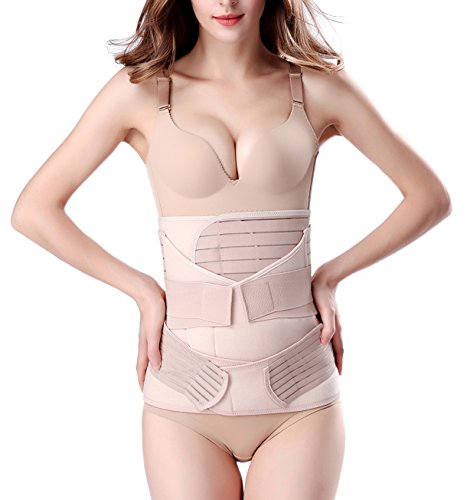Product Cover ChongErfei 3 in 1 Postpartum Support - Recovery Belly/Waist/Pelvis Belt Shapewear Slimming Girdle, Beige, One Size