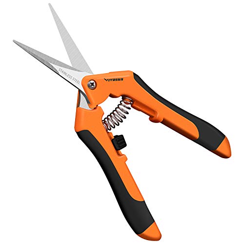 Product Cover VIVOSUN 6.5 Inch Gardening Hand Pruner Pruning Shear with Straight Stainless Steel Blades Orange