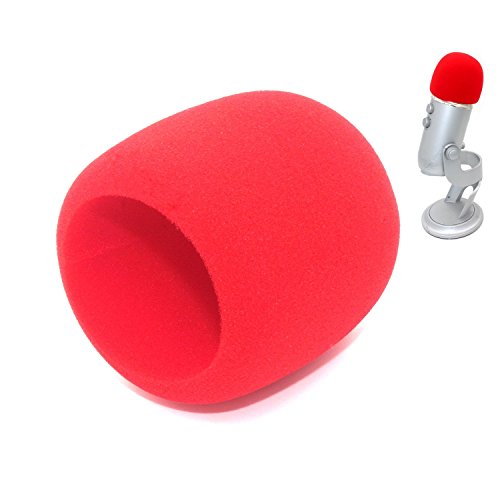 Product Cover ZRAMO Red Foam Windscreen Designed to fit the Blue Yeti, Yeti Pro Condenser Microphone, MXL, Audio Technica, and Other Large Microphones - (red)