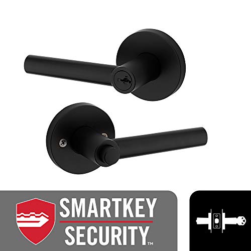 Product Cover Kwikset 91560-030 Milan Round Keyed Entry Lever Featuring SmartKey in Iron Black
