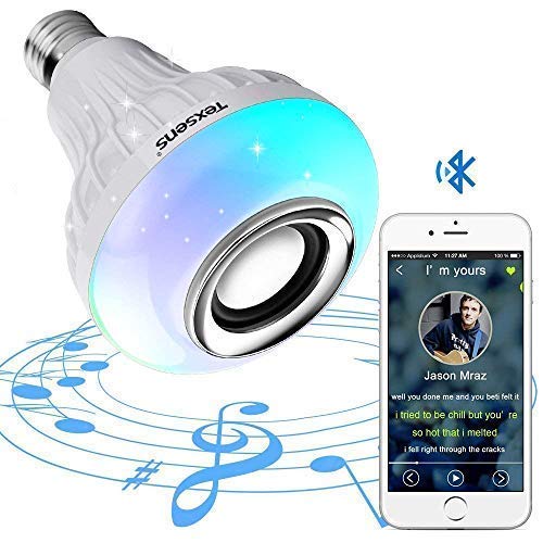 Product Cover Texsens Bluetooth Light Bulb Speaker Generation II Smart LED Music Lamp with Updated Remote Control