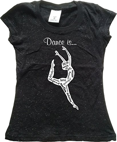 Product Cover Youth Dance Clothing - Dance is.(Love, Emtion, Graceful.) - Girls Glitter Tshirt