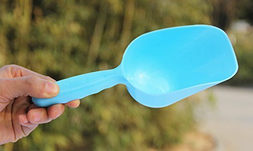 Product Cover WZYuan 1-Cup Pet Food Scoop, Lines for 1/2 Cup and 1 Cup, Dog Puppy Cat Bird Rabbit Plastic Pet Food Scoop (Blue)