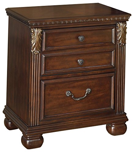 Product Cover Ashley Furniture Signature Design - Leahlyn Nightstand - Antique Style - Rectangular - Warm Brown