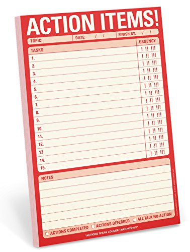 Product Cover Knock Knock Action Items! Pad, To Do List Note Pad, 6 x 9-inches