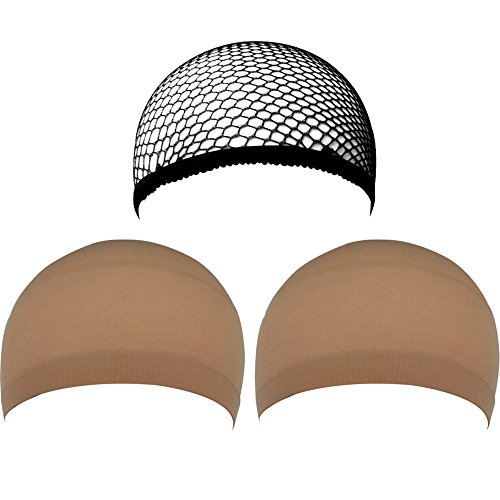 Product Cover eBoot 3 Pack Wig Caps (Neutral Nude Beige and Black Mesh)