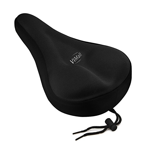 Product Cover [SALE]Bicycle Saddle Cover/Bicycle Seat Cover,ViMall Comfortable Silicone&Memory Foam Padded Soft Gel Relief Cycling Bicycle Bike Saddle Seat Cushion Pad Cover for Mountain/Road Biking&Race -Black