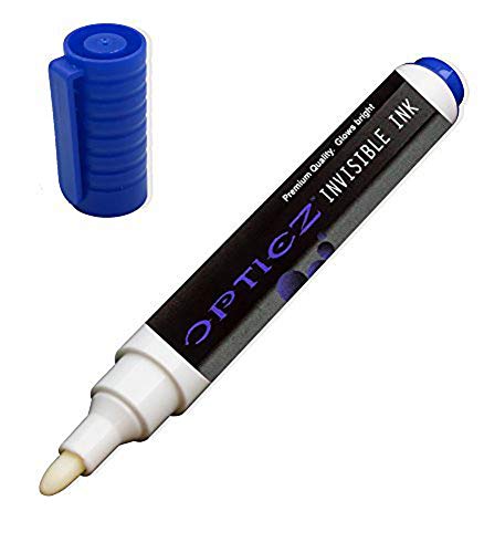 Product Cover Opticz UV Blacklight Reactive Large Tip Invisible Ink Marker, Blue