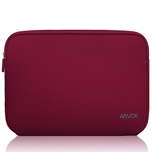 Product Cover Arvok 15-15.6 Inch Laptop Sleeve Multi-Color & Size Choices Case/Water-Resistant Neoprene Notebook Computer Pocket Tablet Briefcase Carrying Bag/Pouch Skin Cover for Acer/Asus/Dell/Lenovo, Wine Red
