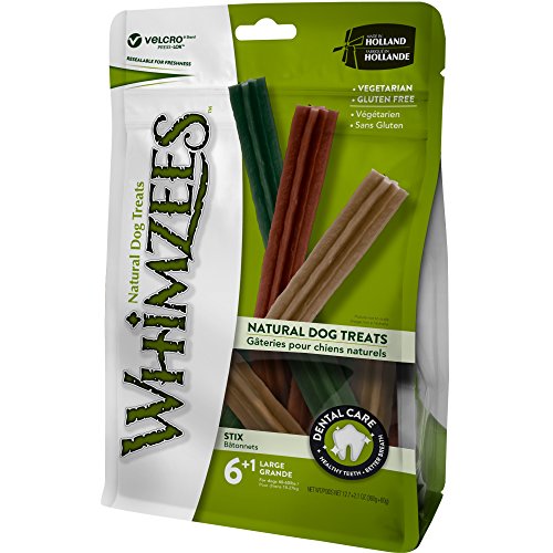 Product Cover Whimzees Natural Grain Free Dental Dog Treats, Large Stix, Bag Of 7