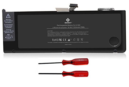 Product Cover Egoway 7200mAh-79Wh Replacement Battery A1382, Made for Early and Late 2011, Mid 2012 MacBook Pro 15 inch Core i7