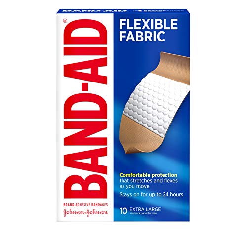 Product Cover Band-Aid Flexible Fabric Adhesive Bandages Memory Weave Fabric Extra Large 10 count