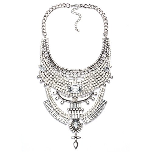 Product Cover Thkmeet Chunky Tribal Bib Statement Necklaces for Women Bohemian Jewelry