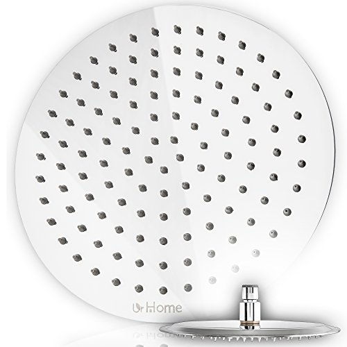 Product Cover Luxury Rainfall Shower Head By Urhome - 10 Inch Wide For A Spa Like Bathroom - Easy To Install No Tools Required - Eco Friendly High Flow Showerhead - Soothing And Fun