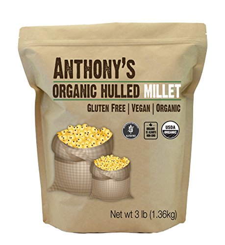 Product Cover Anthony's Organic Hulled Millet, 3lbs, Gluten Free, Raw & Grown in USA
