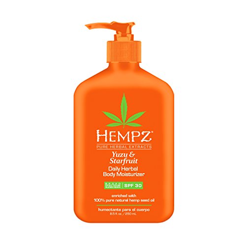 Product Cover Hempz Yuzu & Starfruit Daily Herbal Moisturizer with Broad Spectrum SPF 30 - Fragranced, Paraben-Free Sunscreen with 100% Natural Hemp Seed Oil for Women - Premium Skin Care Products
