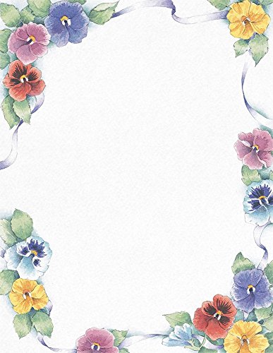 Product Cover Great Papers! Pretty Pansies Letterhead, 80 Count, 8.5