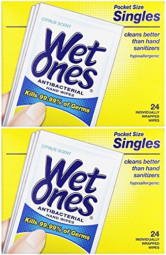 Product Cover WET ONES Moist Towelette Antibacterial Citrus Singles 24 ea (Pack of 2)