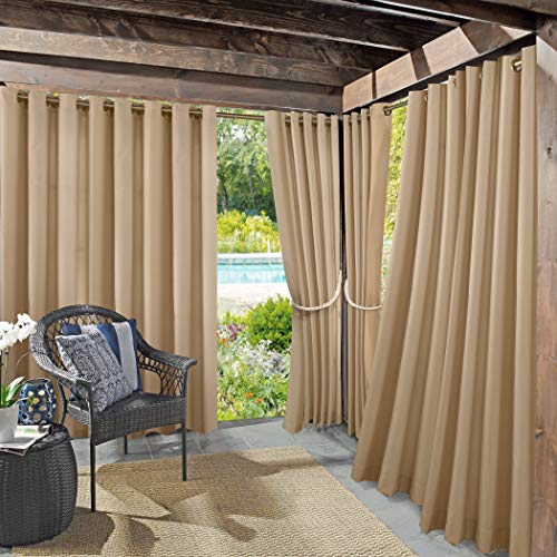 Product Cover Sun Zero Beacon Woven Indoor/Outdoor UV Protectant Grommet Curtain Panel, 52