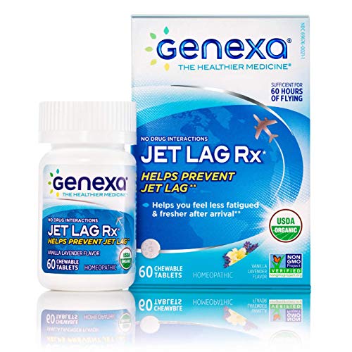 Product Cover Genexa Jet Lag Rx - 60 Tablets | Certified Organic & Non-GMO, Melatonin-Free, Physician Formulated, Homeopathic | Jet Lag Prevention Formula