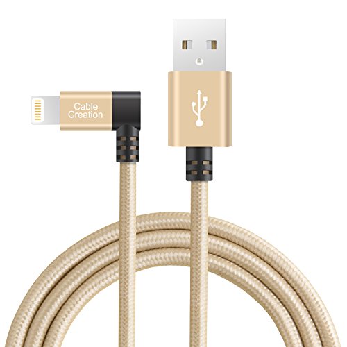 Product Cover iPhone Charger Cable 4FT, CableCreation [Apple MFi Certified] Lightning to USB A Data & Sync Cord,Compatible iPhoneX/8/8p/7/7p/6/6s/6p/5/5s, Pad,Pod,Nylon Braided Durable,Gold,1.2M