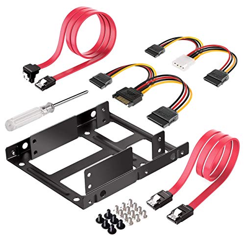 Product Cover Inateck 2x 2.5 Inch SSD to 3.5 Inch Internal Hard Disk Drive Mounting Kit Bracket SATA Data Cables and Power Cables included ST1002S