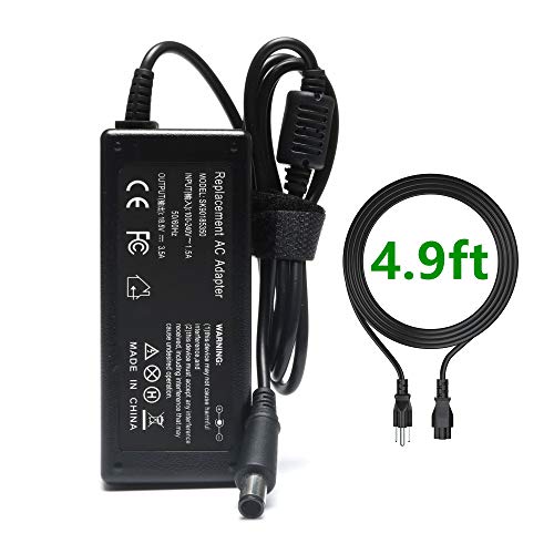 Product Cover 65W Laptop Charger AC Adapter for HP Pavilion G4 G6 G7 M6 DM4 DV4 DV5 DV6 DV7 G60 G61 G72; EliteBook 2540p 2560p 2570p 2730p 2740p Power Supply Cord 18.5v 3.5a