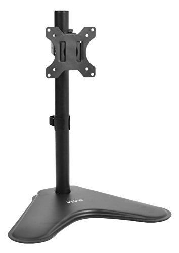 Product Cover VIVO Single Monitor Stand - Freestanding VESA Steel Mount Base Riser fits 13 to 32 inch Screens | Adjustable Height, Tilt, Swivel, Rotation (STAND-V001H)