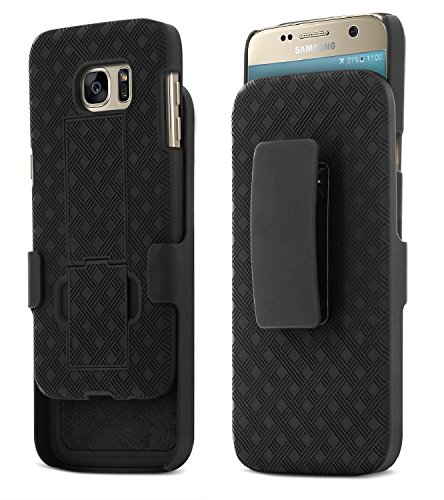 Product Cover Galaxy S7 Case, Aduro Shell & Holster Combo Case Super Slim Shell Case w/Built-in Kickstand + Swivel Belt Clip Holster for Samsung Galaxy S7