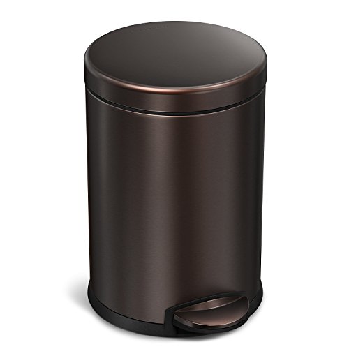 Product Cover simplehuman 4.5 Liter / 1.2 Gallon Round Step, Dark Bronze Trash can