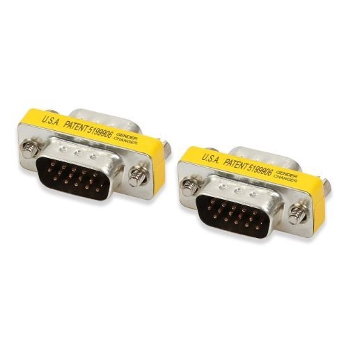 Product Cover Electop 2 Pack HD15 VGA Male to Male M/M Mini Gender Changer for PC