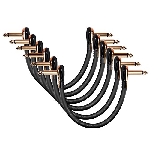 Product Cover Donner Guitar Patch Cables Right Angle, 15 cm 1/4 Instrument Cables for Effect Pedals 6 Pack