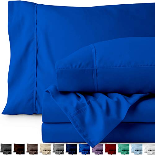 Product Cover Bare Home Kids Twin Sheet Set - 1800 Ultra-Soft Microfiber Bed Sheets - Double Brushed Breathable Bedding - Hypoallergenic - Wrinkle Resistant - Deep Pocket (Twin, Medium Blue)