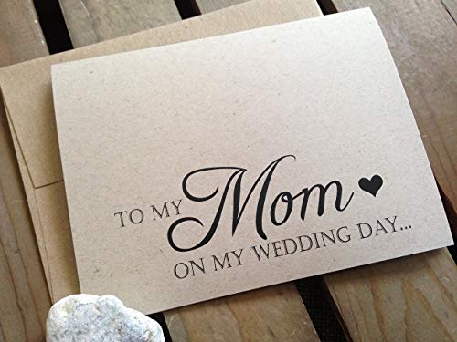 Product Cover To My MOM on my WEDDING Day - Note Card - Kraft Brown - RUSTIC - Recycled - Eco Friendly