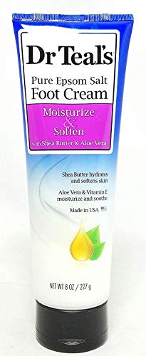Product Cover Dr. Teals Pure Epsom Salt Foot Cream, Moisturize & Soften, 8 oz Per Tube