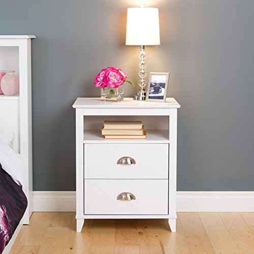 Product Cover Prepac Yaletown 2 Drawer Tall Nightstand, White
