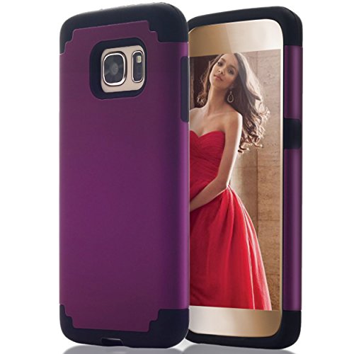 Product Cover Ailun Phone Case Compatible with Galaxy S7 Soft Interior Silicone Bumper Hard Shell Solid PC Back Shock Absorption Skid Proof Anti Scratch Hybrid Dual Layer Slim Cover Purple