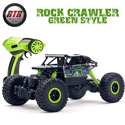 Product Cover SZJJX RC Cars Off-Road Remote Control Car Trucks Vehicle 2.4Ghz 4WD Powerful 1: 18 Racing Climbing Cars Radio Electric Rock Crawler (Green)