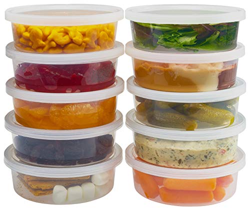 Product Cover DuraHome - Deli Containers with Lids 8 oz. Leakproof - 40 Pack Plastic Microwaveable Clear Food Storage Container Premium Heavy-Duty Quality, Freezer & Dishwasher Safe