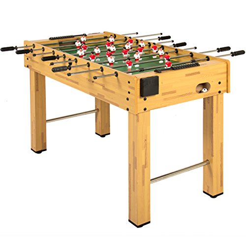 Product Cover Best Choice Products 48in Competition Sized Wooden Soccer Foosball Table w/ 2 Balls, 2 Cup Holders for Home, Game Room, Arcade - Natural
