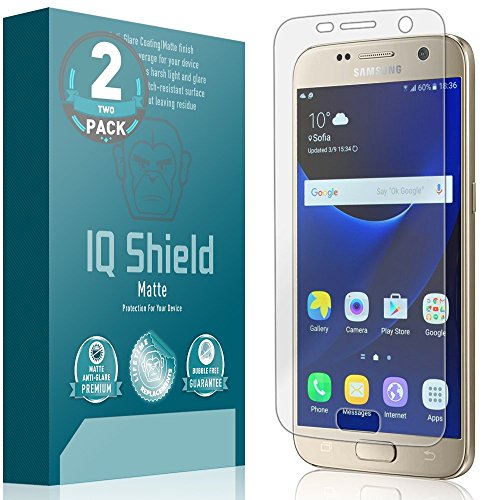 Product Cover IQShield Matte Screen Protector Compatible with Galaxy S7 (2-Pack) Anti-Glare Anti-Bubble Film