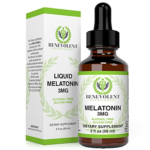 Product Cover Benevolent Natural Melatonin Liquid 3mg - Nighttime Sleeping Aid for Adults Extra Strength, Raspberry and Vanilla Flavour, Effective Sleep Aid Sublingual Drops, Faster Absorption, Vegetarian, Non-GMO