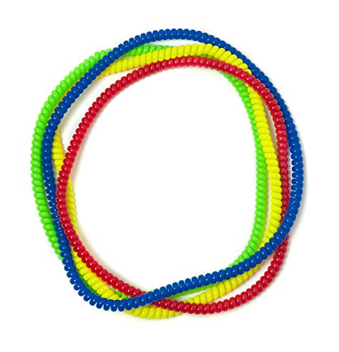 Product Cover Chewable Jewelry Large Coil Necklace - Fun Sensory Motor Aid - Speech And Communication Aid - Great For Autism And Sensory-Focused Kids 4 Pack 4 Colors, Color Assorted.
