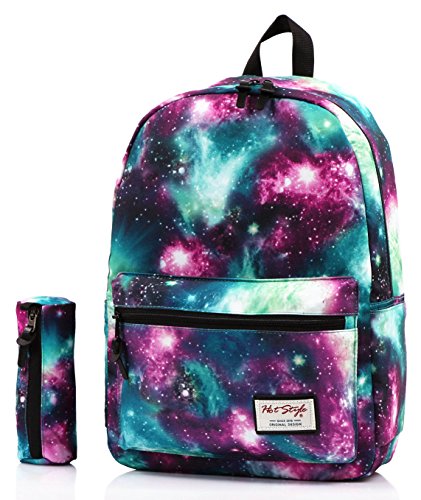 Product Cover TRENDYMAX Galaxy Backpack Cute for School | Green | Bundles With Matching Pencil Bag