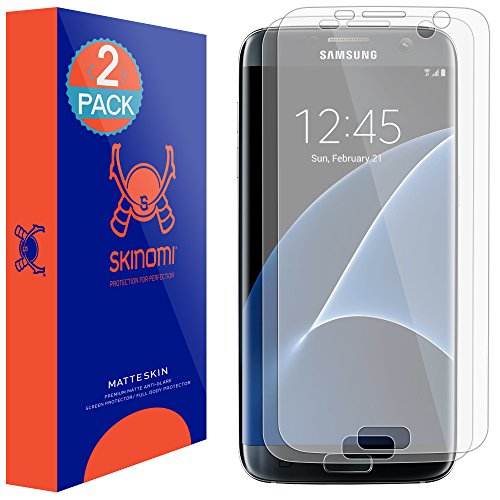 Product Cover Skinomi Matte Screen Protector Compatible with Galaxy S7 Edge (2-Pack) Anti-Glare Matte Skin TPU Anti-Bubble Film