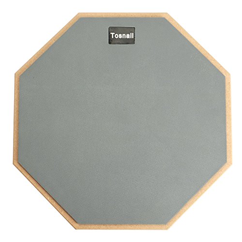 Product Cover Tosnail 12-inch Silent Drum Practice Pad - Gray - Bonus 5A Drumsticks