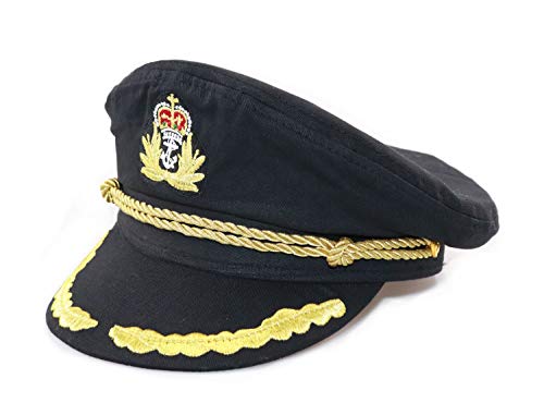 Product Cover Ibeauti Unisex Adjustable Captain Costume Admiral Hat Cosplay Black Sailor Cap ( Black )