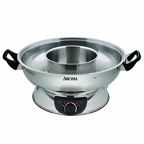 Product Cover Aroma Stainless Steel Hot Pot, Silver (ASP-600)
